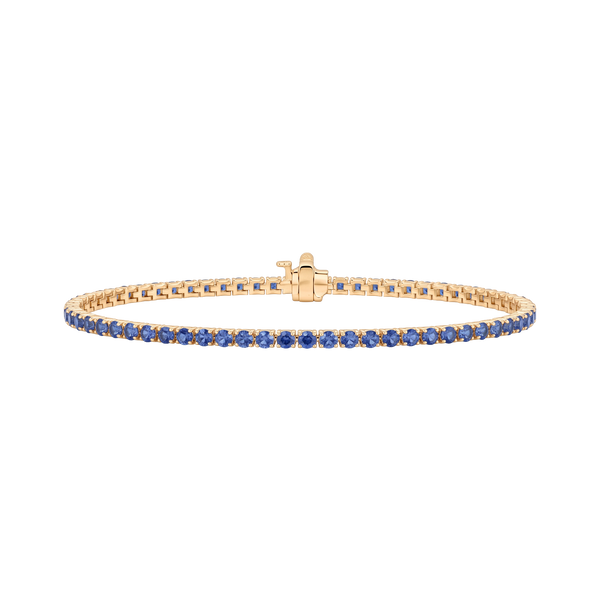 Tennis Bracelet with Sapphire Stones (September Birthstones) in 14K Gold (1.75 mm - 4.0 mm)