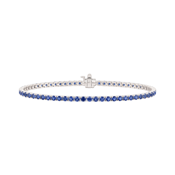 Tennis Bracelet with Sapphire Stones (September Birthstones) in 14K Gold (1.75 mm - 4.0 mm)