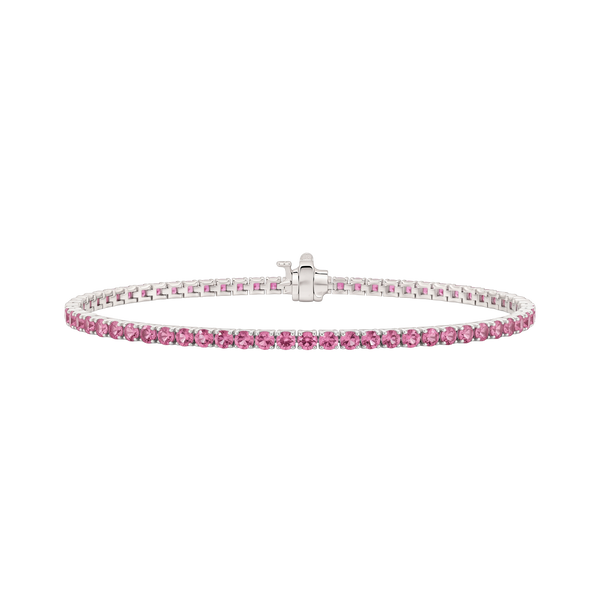 Tennis Bracelet with Tourmaline Stones (October Birthstones) in 14K Gold (1.75 mm - 4.0 mm)