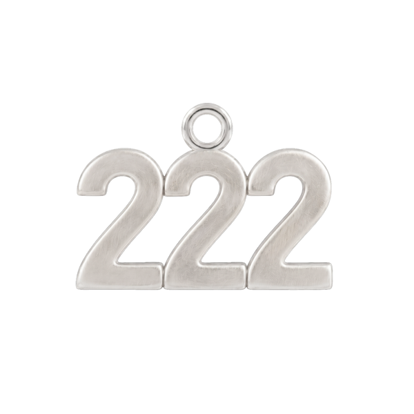 Classic Angel Number Pendants in Sterling Silver (15 mm)