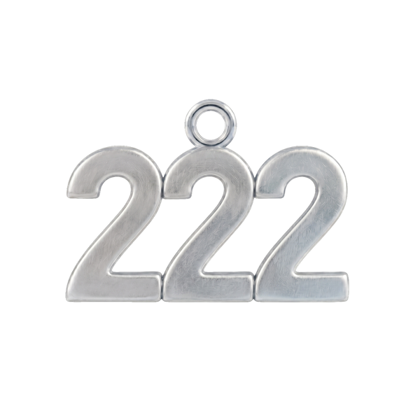 Classic Angel Number Pendants in Sterling Silver (20 mm)