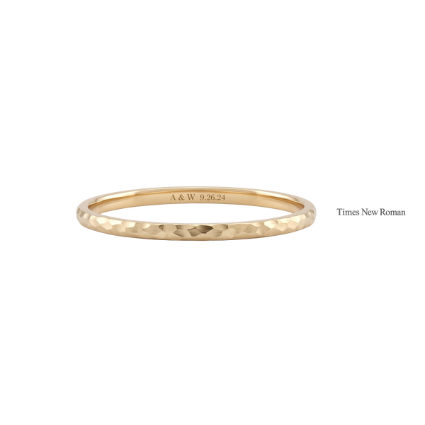 14K Yellow Gold Domed Wedding Bands with Optional Engraving  (2.0 mm)
