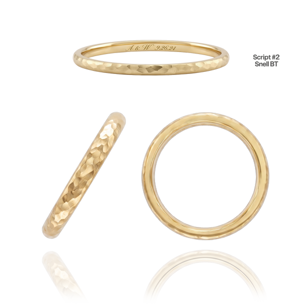 14K Yellow Gold Domed Wedding Bands with Optional Engraving  (2.0 mm)
