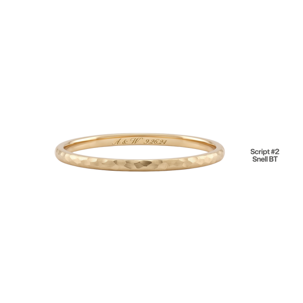 14K Yellow Gold Domed Wedding Bands with Optional Engraving  (2.0 mm)