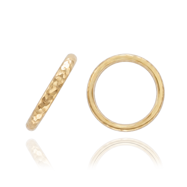 14K Yellow Gold Domed Wedding Bands with Optional Engraving  (2.0 mm)