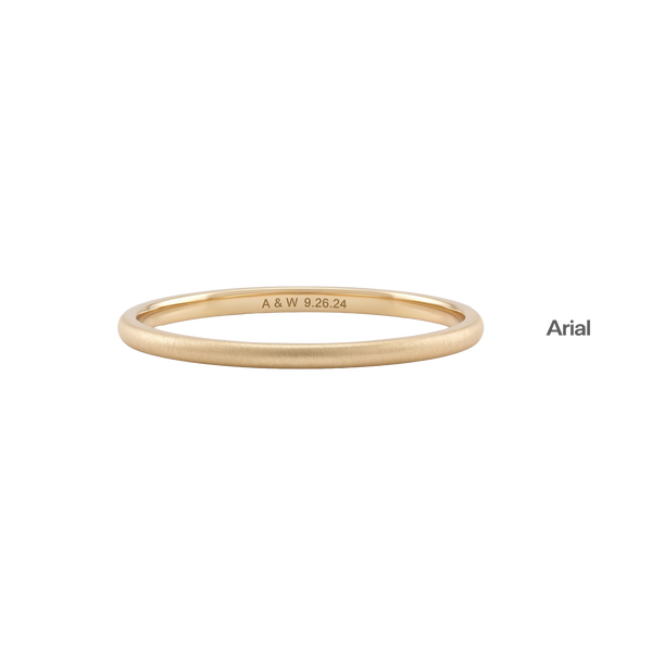 14K Yellow Gold Domed Wedding Bands with Optional Engraving  (2.0 mm)