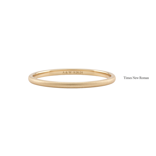 14K Yellow Gold Domed Wedding Bands with Optional Engraving  (2.0 mm)