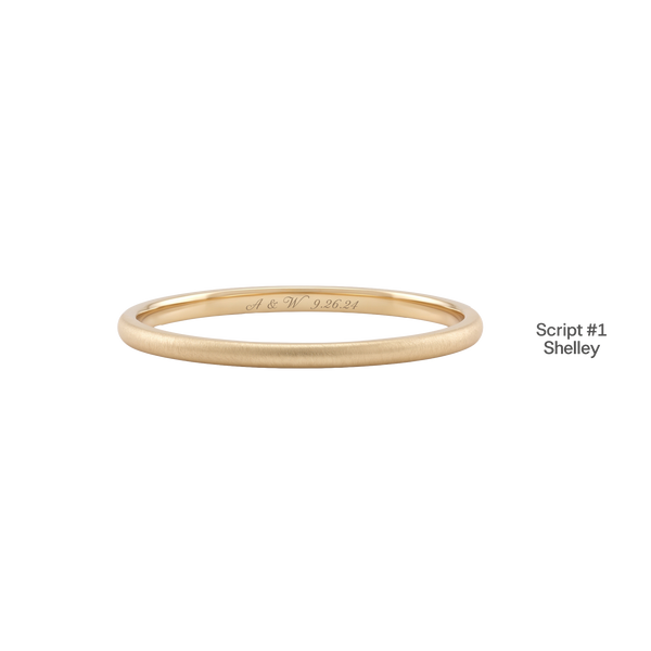 14K Yellow Gold Domed Wedding Bands with Optional Engraving  (2.0 mm)