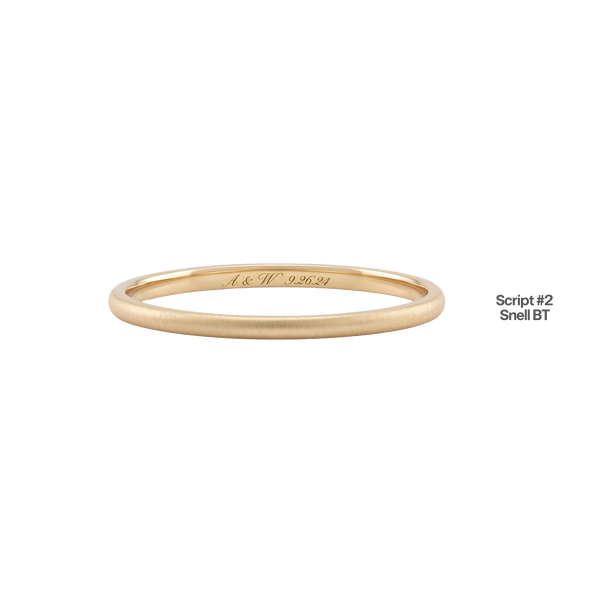 14K Yellow Gold Domed Wedding Bands with Optional Engraving  (2.0 mm)