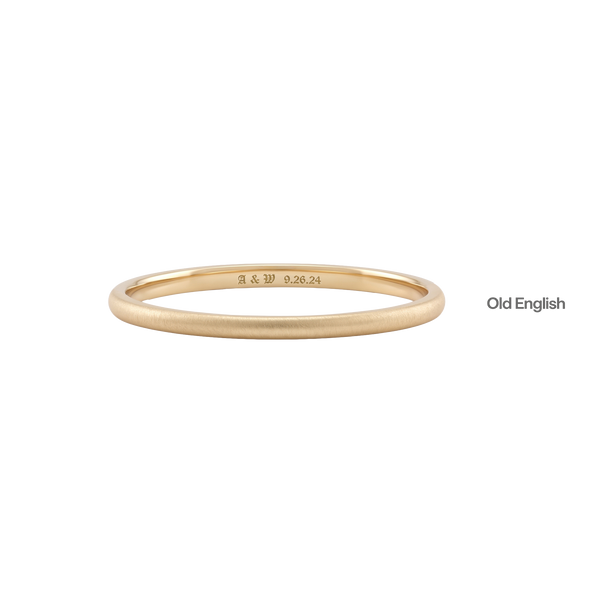 14K Yellow Gold Domed Wedding Bands with Optional Engraving  (2.0 mm)