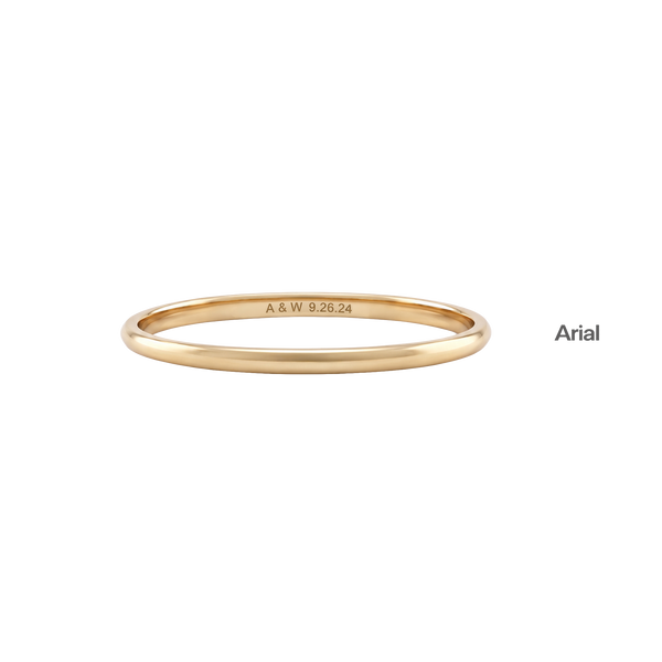 14K Yellow Gold Domed Wedding Bands with Optional Engraving  (2.0 mm)
