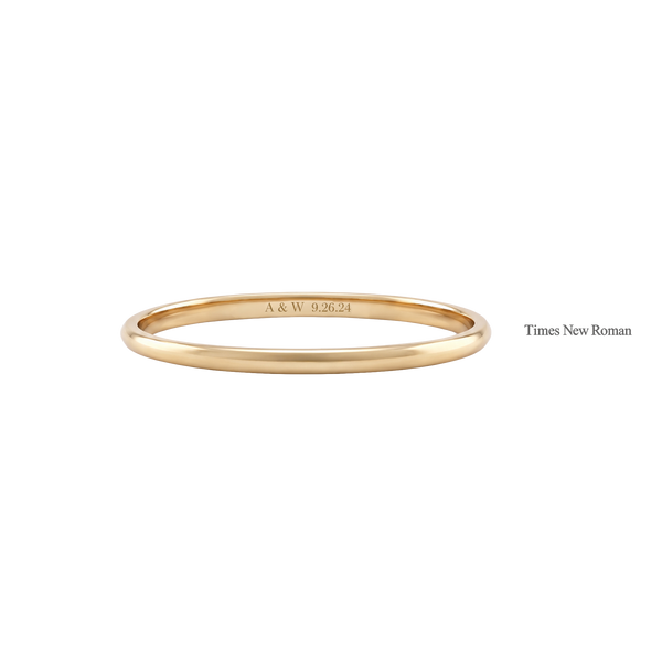 14K Yellow Gold Domed Wedding Bands with Optional Engraving  (2.0 mm)