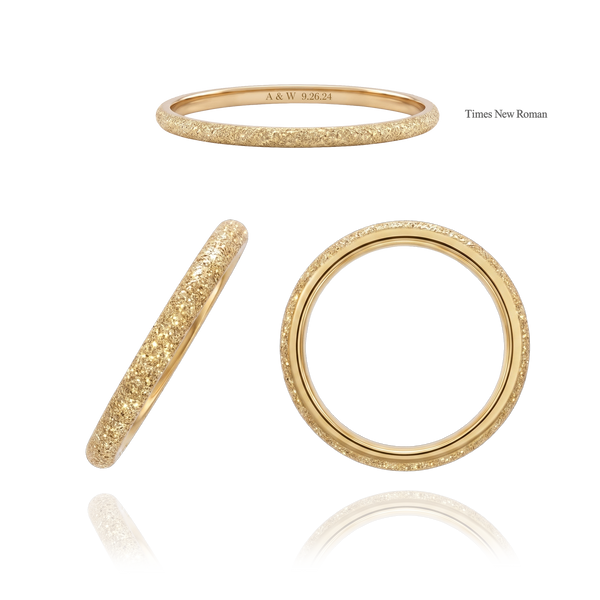 14K Yellow Gold Domed Wedding Bands with Optional Engraving  (2.0 mm)