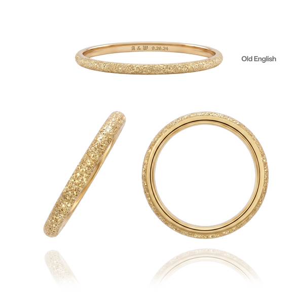 14K Yellow Gold Domed Wedding Bands with Optional Engraving  (2.0 mm)