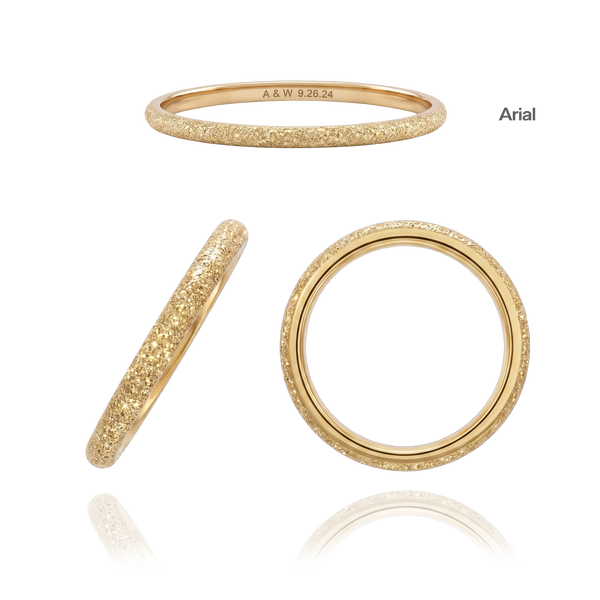 14K Yellow Gold Domed Wedding Bands with Optional Engraving  (2.0 mm)