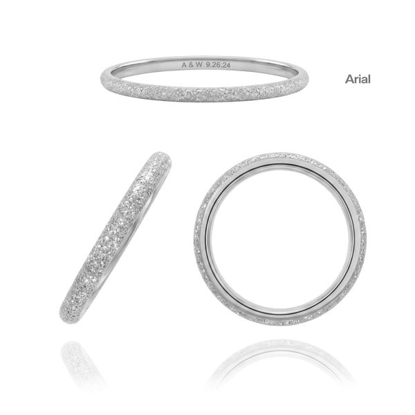 Sterling Silver Comfort Fit Wedding Bands with Optional Engraving  (2.0 mm)