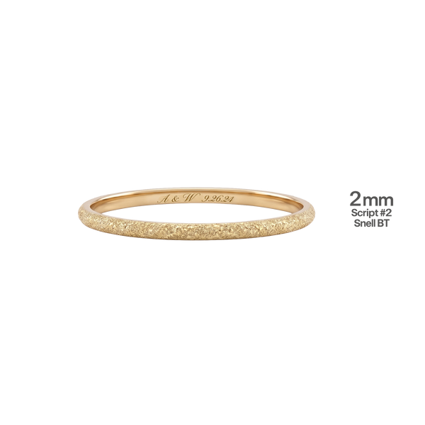 14K Yellow Gold Domed Wedding Bands with Optional Engraving  (2.0 mm)