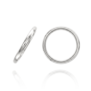 14K White Gold Domed Wedding Bands (2.0 mm - 6.0 mm)