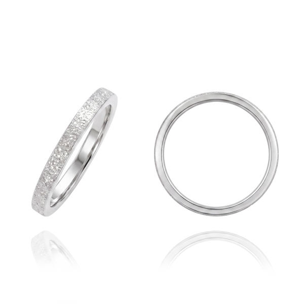 14K White Gold Flat Wedding Bands (2.0 mm - 6.0 mm)