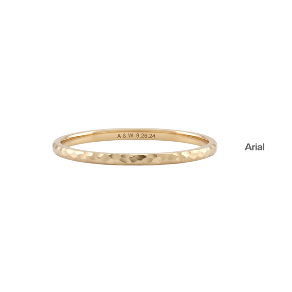 14K Yellow Gold Domed Wedding Bands with Optional Engraving  (2.0 mm)