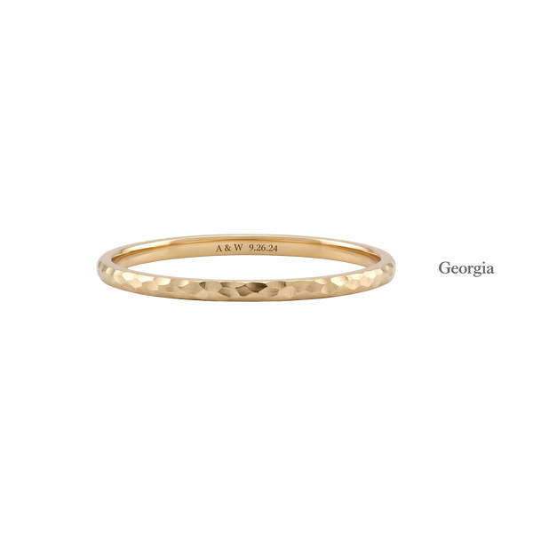 14K Yellow Gold Domed Wedding Bands with Optional Engraving  (2.0 mm)