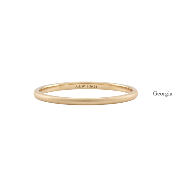 14K Yellow Gold Domed Wedding Bands with Optional Engraving  (2.0 mm)