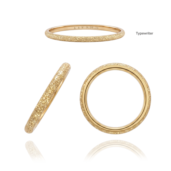 14K Yellow Gold Domed Wedding Bands with Optional Engraving  (2.0 mm)