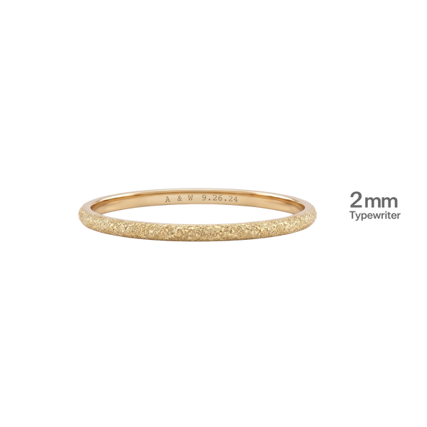14K Yellow Gold Domed Wedding Bands with Optional Engraving  (2.0 mm)
