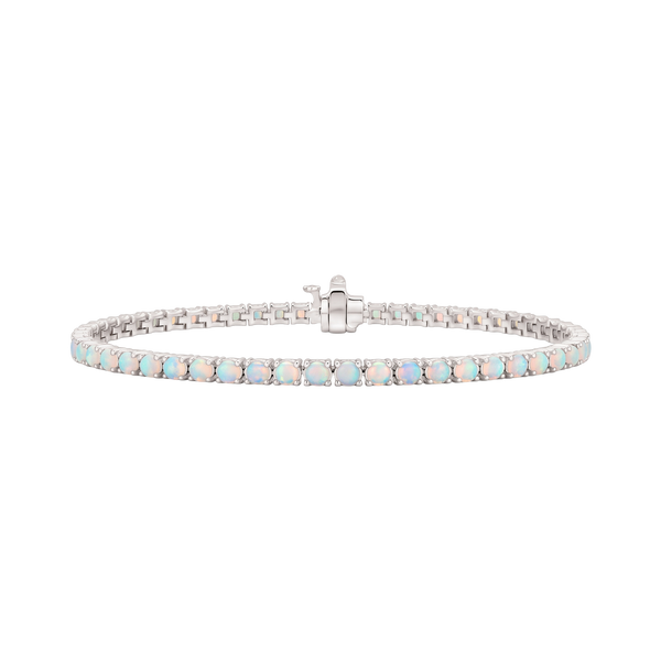 Tennis Bracelet with Opal Stones (October Birthstones) in 14K Gold (1.75 mm - 4.0 mm)