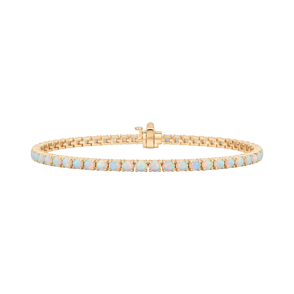 Tennis Bracelet with Opal Stones (October Birthstones) in 18K Gold (1.75 mm - 4.0 mm)