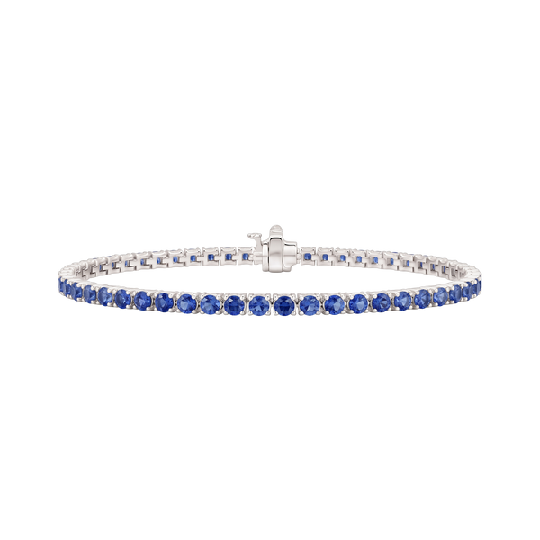 Tennis Bracelet with Sapphire Stones (September Birthstones) in 18K Gold (1.75 mm - 4.0 mm)