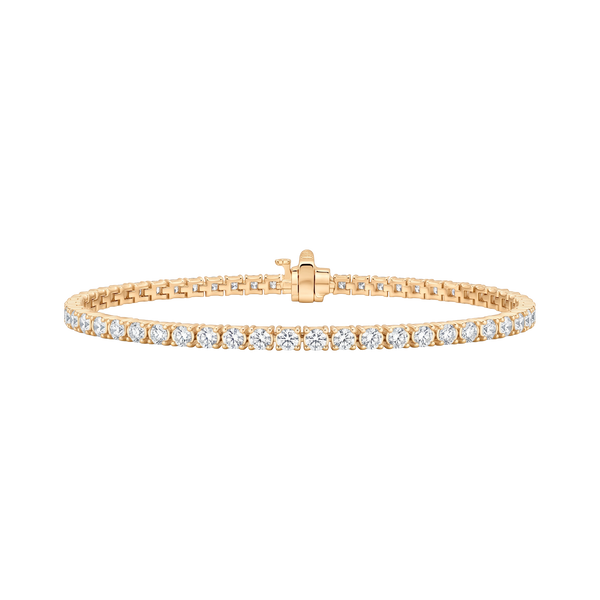 Tennis Bracelet with Lab Grown Diamond Stones (April Birthstones) in 18K Gold (1.75 mm - 4.0 mm)