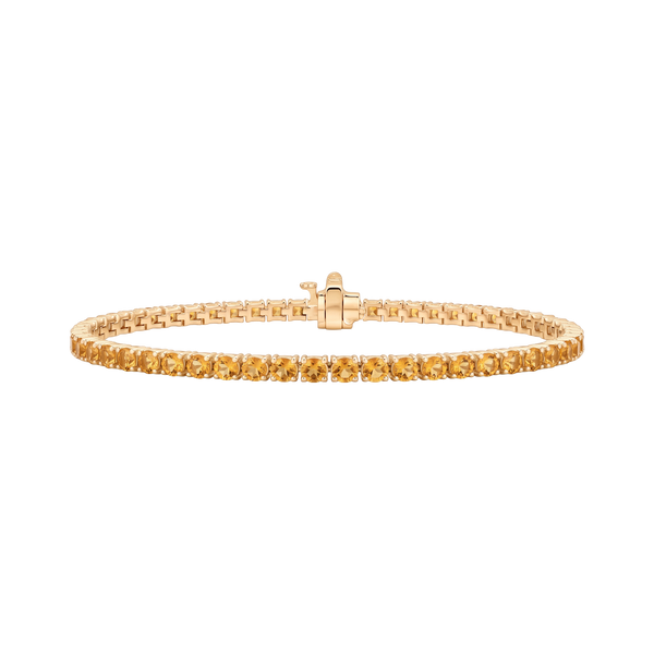 Tennis Bracelet with Citrine Stones (November Birthstones) in 14K Gold (1.75 mm - 4.0 mm)
