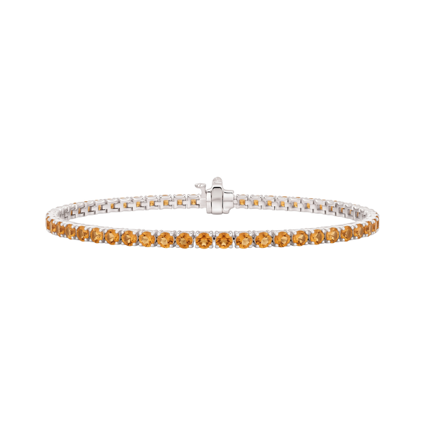 Tennis Bracelet with Citrine Stones (November Birthstones) in 14K Gold (1.75 mm - 4.0 mm)