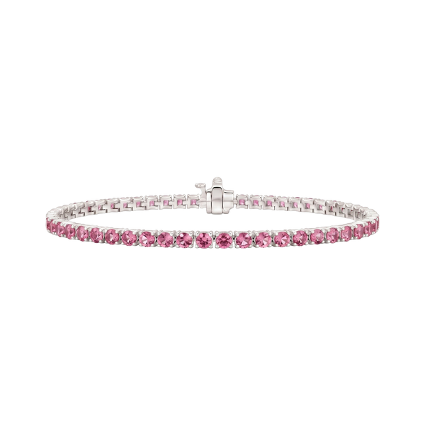 Tennis Bracelet with Tourmaline Stones (October Birthstones) in 14K Gold (1.75 mm - 4.0 mm)