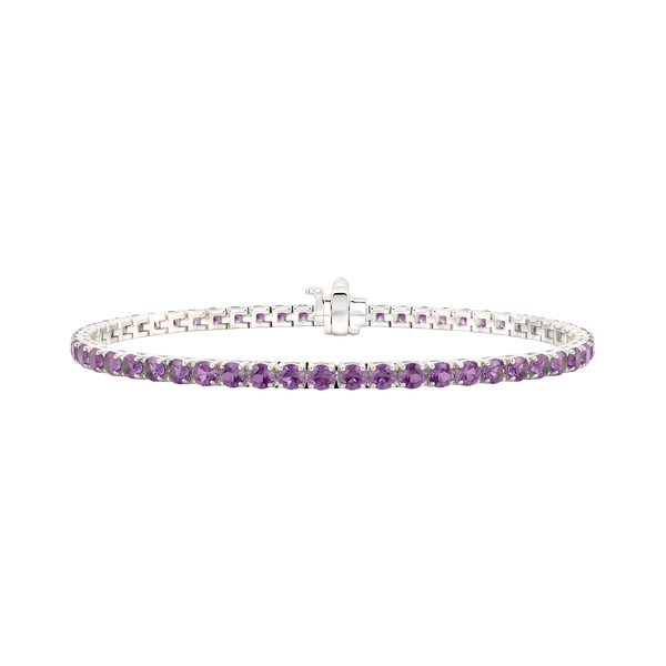 Tennis Bracelet with Alexandrite Stones (June Birthstones) in 14K Gold (1.75 mm - 4.0 mm)