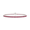 Tennis Bracelet with Ruby Stones (July Birthstones) in 14K Gold (1.75 mm - 4.0 mm)