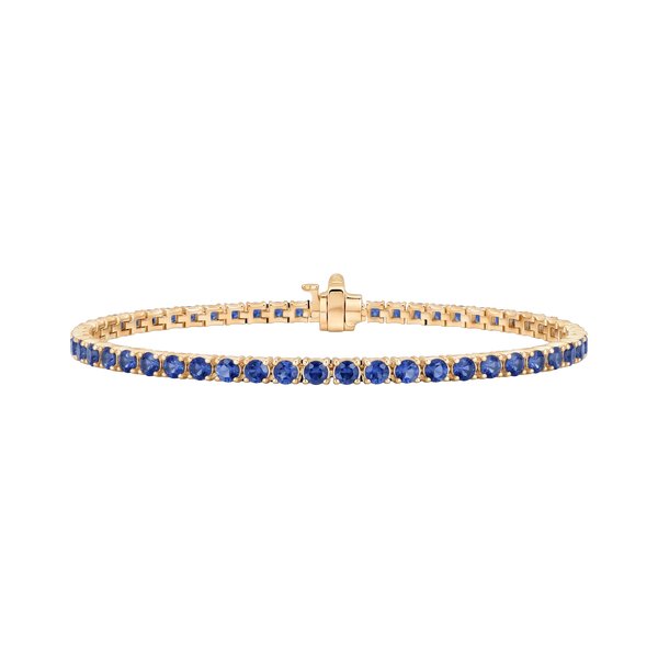 Tennis Bracelet with Sapphire Stones (September Birthstones) in 14K Gold (1.75 mm - 4.0 mm)