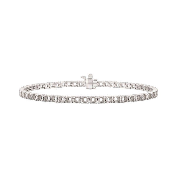 4 Prong Round Tennis Bracelet Mounting in 18K Gold (.10 ct / 3.0 mm)