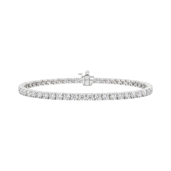 Tennis Bracelet with Lab Grown Diamond Stones (April Birthstones) in 18K Gold (1.75 mm - 4.0 mm)