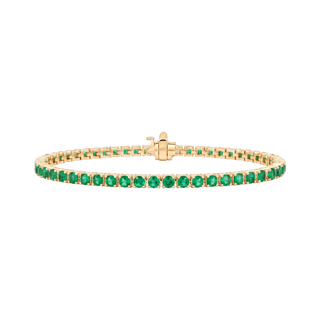 Tennis Bracelet with Emerald Stones (May Birthstones) in 14K Gold (1.75 mm - 4.0 mm)