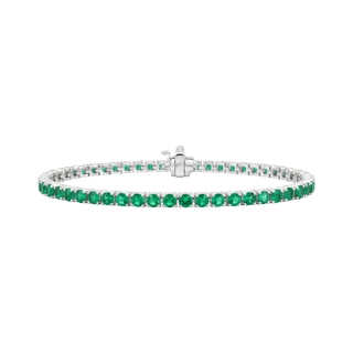 Tennis Bracelet with Emerald Stones (May Birthstones) in 18K Gold (1.75 mm - 4.0 mm)