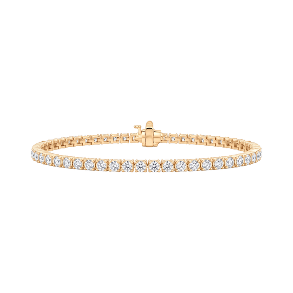 Tennis Bracelet with Natural Diamond Stones (April Birthstones) in 18K Gold (1.75 mm - 4.0 mm)