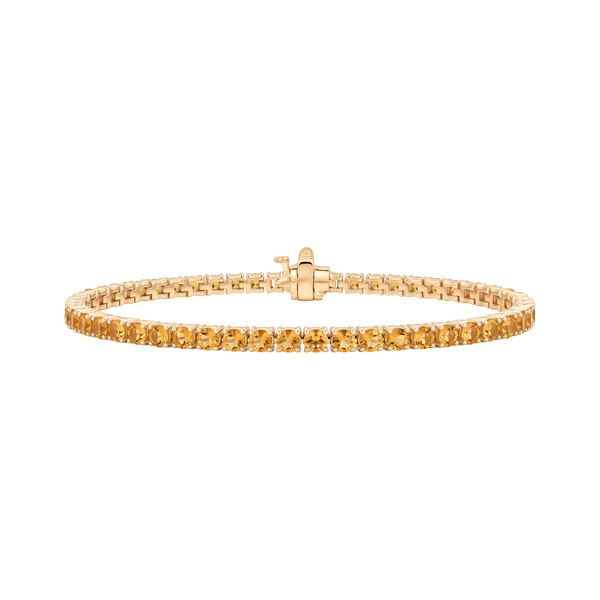 Tennis Bracelet with Citrine Stones (November Birthstones) in 14K Gold (1.75 mm - 4.0 mm)