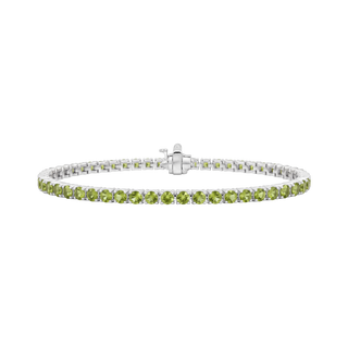 Tennis Bracelet with Peridot Stones (August Birthstones) in 14K Gold (1.75 mm - 4.0 mm)
