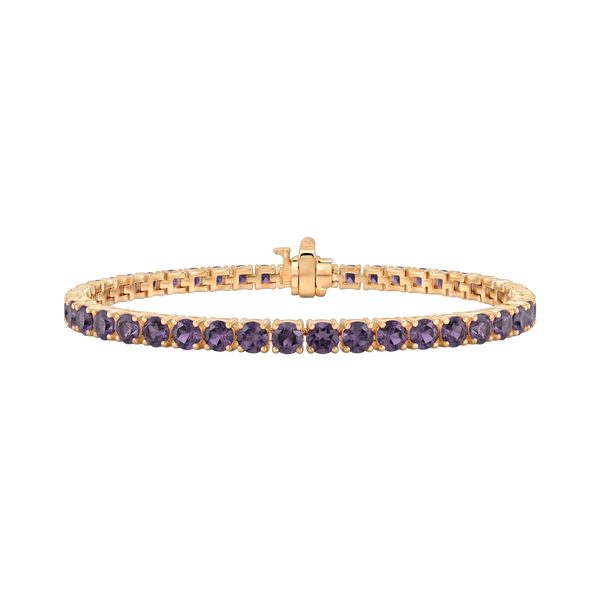 Tennis Bracelet with Alexandrite Stones (June Birthstones) in 14K Gold (1.75 mm - 4.0 mm)