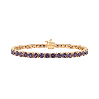 Tennis Bracelet with Alexandrite Stones (June Birthstones) in 18K Gold (1.75 mm - 4.0 mm)