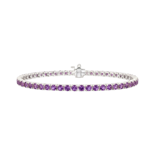 Tennis Bracelet with Alexandrite Stones (June Birthstones) in 18K Gold (1.75 mm - 4.0 mm)