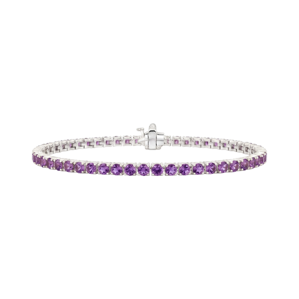 Tennis Bracelet with Alexandrite Stones (June Birthstones) in 14K Gold (1.75 mm - 4.0 mm)