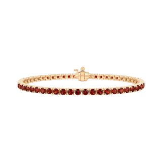 Tennis Bracelet with Garnet Stones (January Birthstones) in 14K Gold (1.75 mm - 4.0 mm)